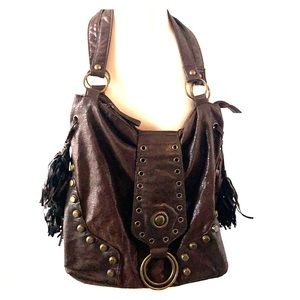 Faux brown leather purse